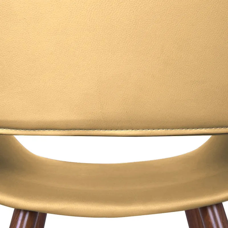 Chaise de salle à manger Langa en similicuir d'inspiration milieu de siècle avec pieds en métal