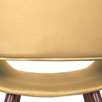 Chaise de salle à manger Langa en similicuir d'inspiration milieu de siècle avec pieds en métal