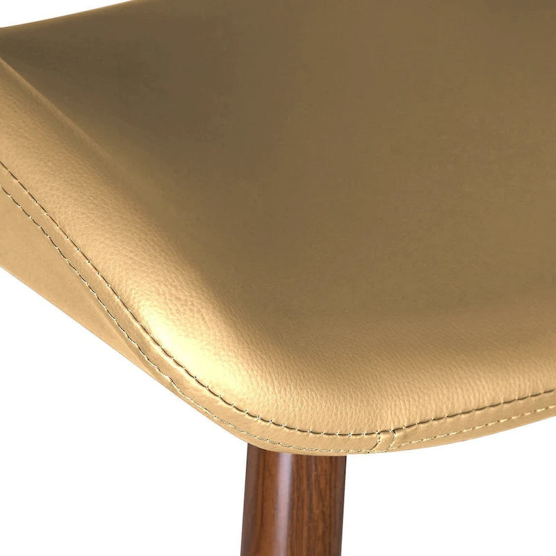 Chaise de salle à manger Langa en similicuir d'inspiration milieu de siècle avec pieds en métal