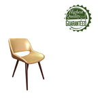 Chaise de salle à manger Langa en similicuir d'inspiration milieu de siècle avec pieds en métal