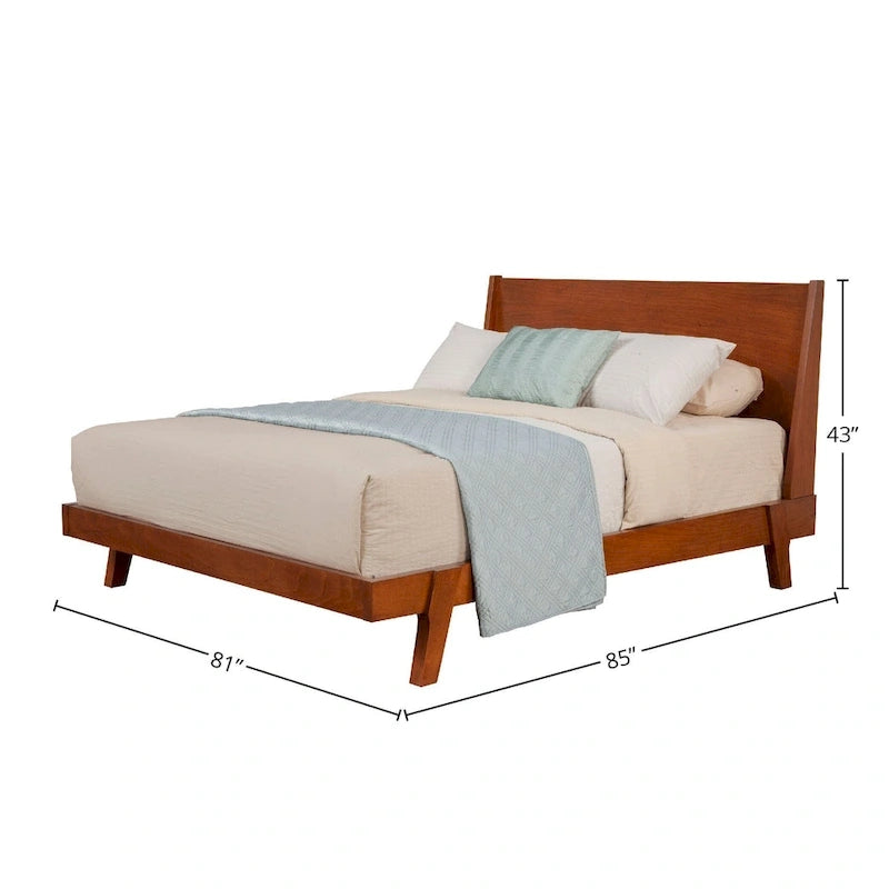 Lit plateforme Dakota en bois coloris gland (marron)