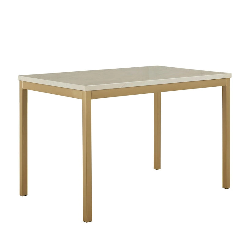 Table de salle à manger Darcy Gold avec plateau en faux marbre par