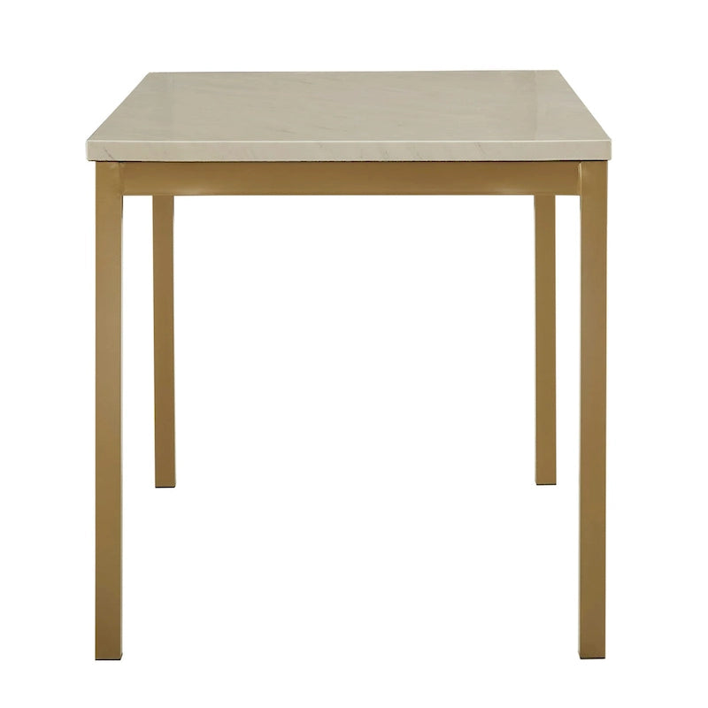 Table de salle à manger Darcy Gold avec plateau en faux marbre par