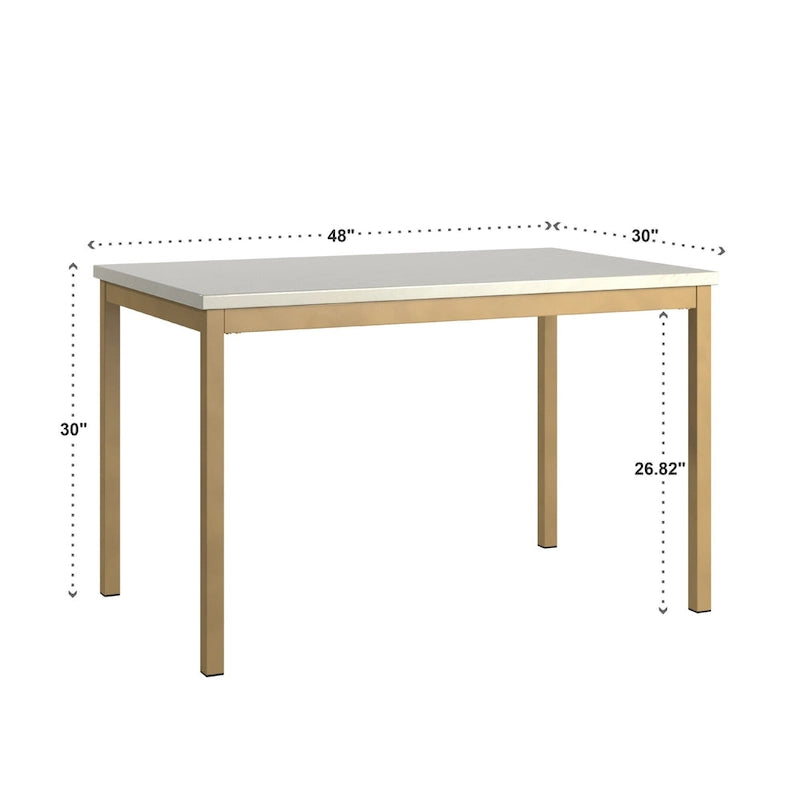 Table de salle à manger Darcy Gold avec plateau en faux marbre par