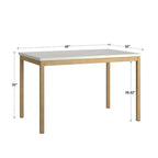 Table de salle à manger Darcy Gold avec plateau en faux marbre par