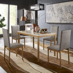 Table de salle à manger Darcy Gold avec plateau en faux marbre par