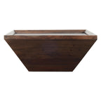 Table basse carrée de 36 pouces en bois d'acacia avec piètement trapèze, marron