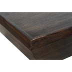 Table basse carrée de 36 pouces en bois d'acacia avec piètement trapèze, marron