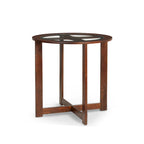 Ensemble de salle à manger 5 pièces en bois massif de hauteur comptoir avec plateau en verre