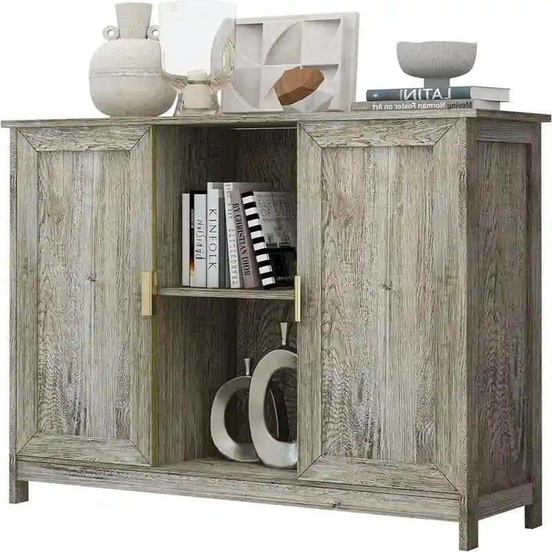 Buffet bahut armoire de bar à café en bois - 30D x 100L x 78H