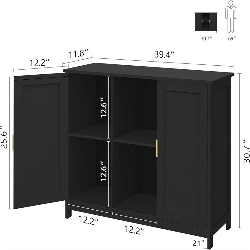 Buffet bahut armoire de bar à café en bois - 30D x 100L x 78H