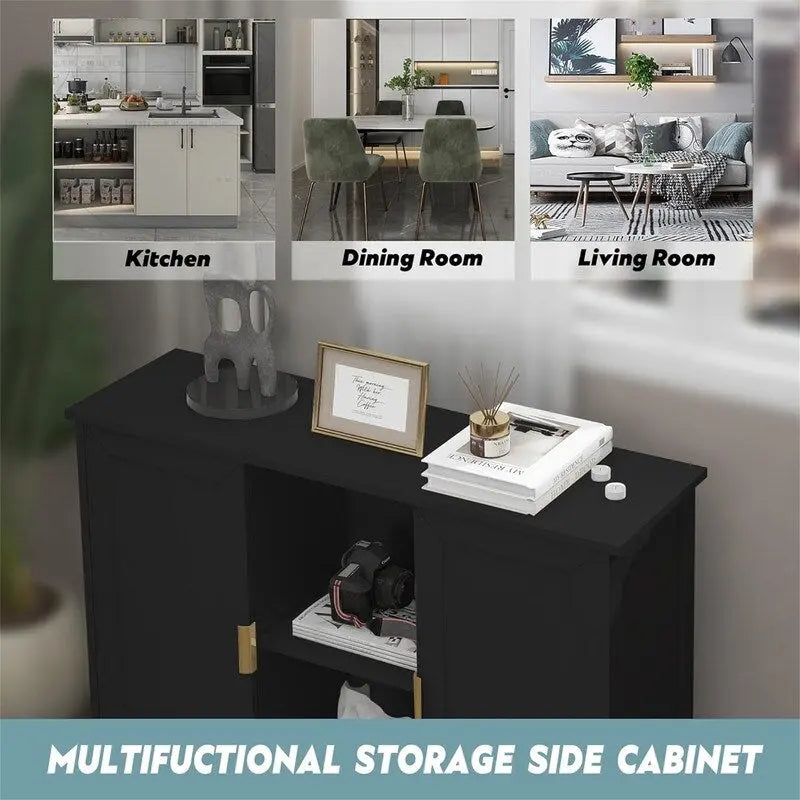 Buffet bahut armoire de bar à café en bois - 30D x 100L x 78H