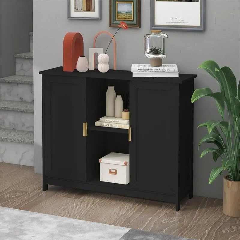 Buffet bahut armoire de bar à café en bois - 30D x 100L x 78H