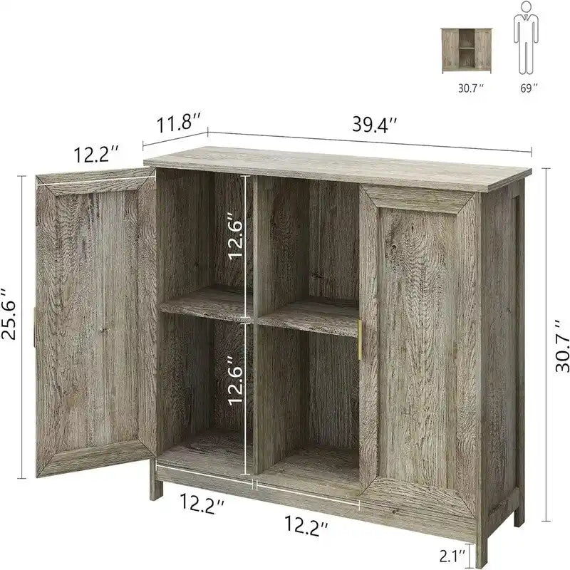Buffet bahut armoire de bar à café en bois - 30D x 100L x 78H