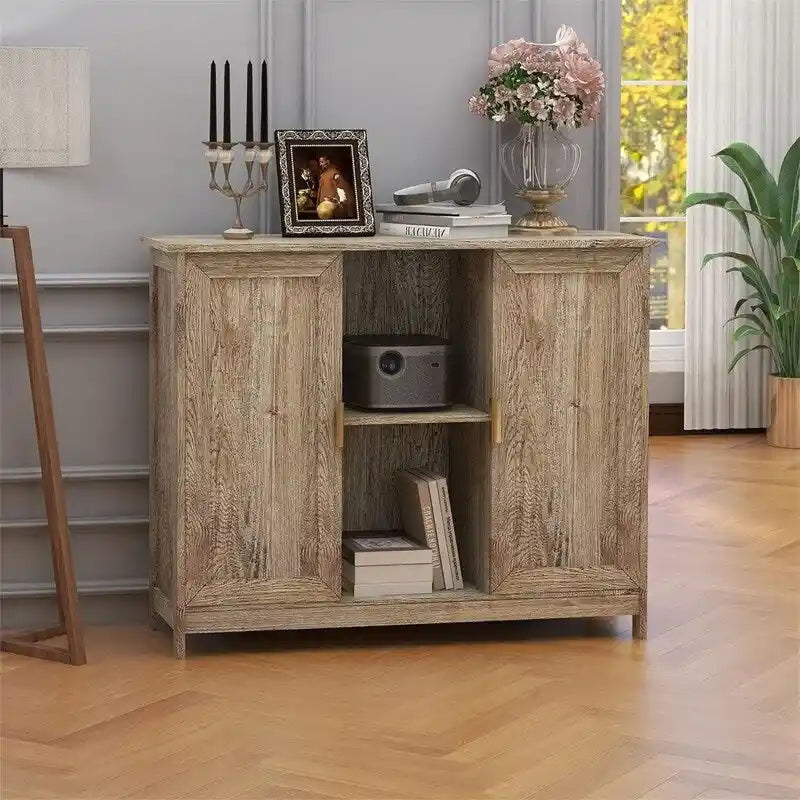 Buffet bahut armoire de bar à café en bois - 30D x 100L x 78H