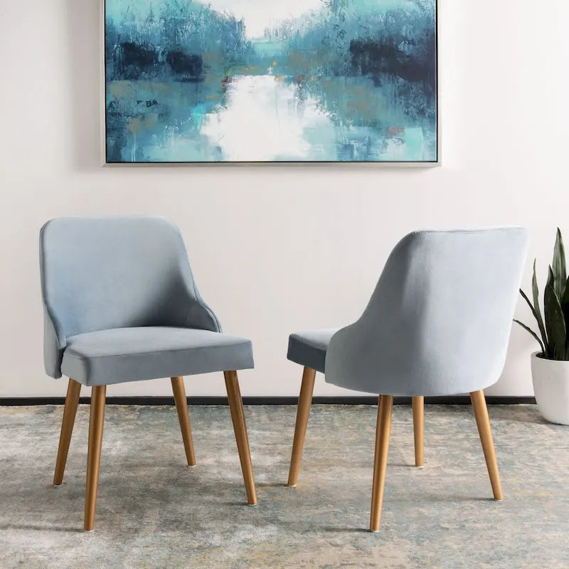 Chaise de salle à manger rembourrée Nobie 18.3 - Gris / Or (Lot de 2) - 21 x 22 x 31 - 21L x 22P x 31H
