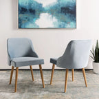 Chaise de salle à manger rembourrée Nobie 18.3 - Gris / Or (Lot de 2) - 21 x 22 x 31 - 21L x 22P x 31H