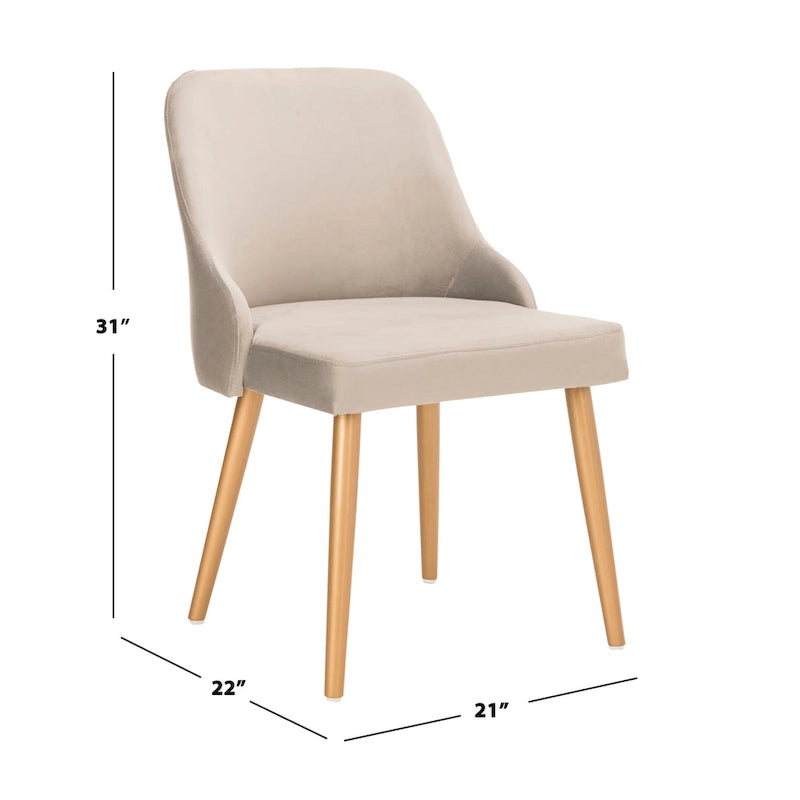 Chaise de salle à manger rembourrée Nobie 18.3 - Gris / Or (Lot de 2) - 21 x 22 x 31 - 21L x 22P x 31H