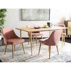 Chaise de salle à manger rembourrée Nobie 18.3 - Gris / Or (Lot de 2) - 21 x 22 x 31 - 21L x 22P x 31H
