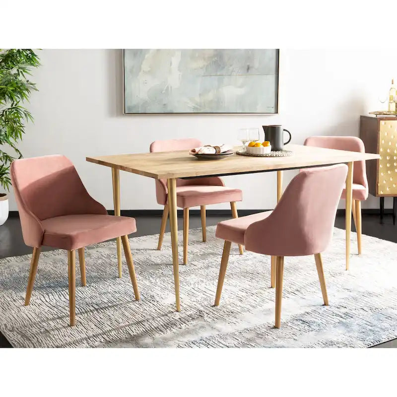 Chaise de salle à manger rembourrée Nobie 18.3 - Gris / Or (Lot de 2) - 21 x 22 x 31 - 21L x 22P x 31H