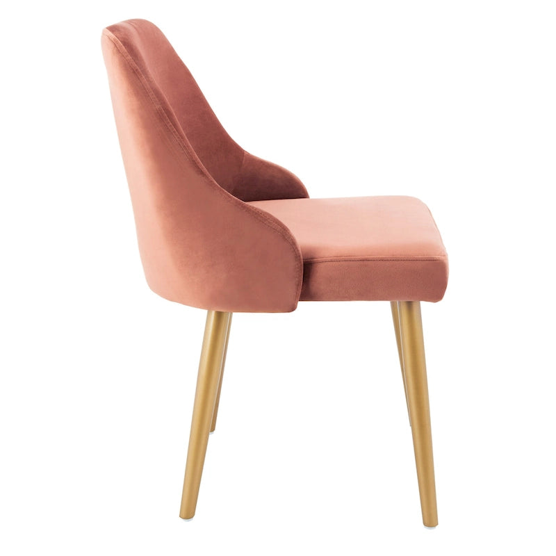 Chaise de salle à manger rembourrée Nobie 18.3 - Gris / Or (Lot de 2) - 21 x 22 x 31 - 21L x 22P x 31H