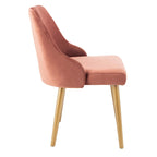 Chaise de salle à manger rembourrée Nobie 18.3 - Gris / Or (Lot de 2) - 21 x 22 x 31 - 21L x 22P x 31H