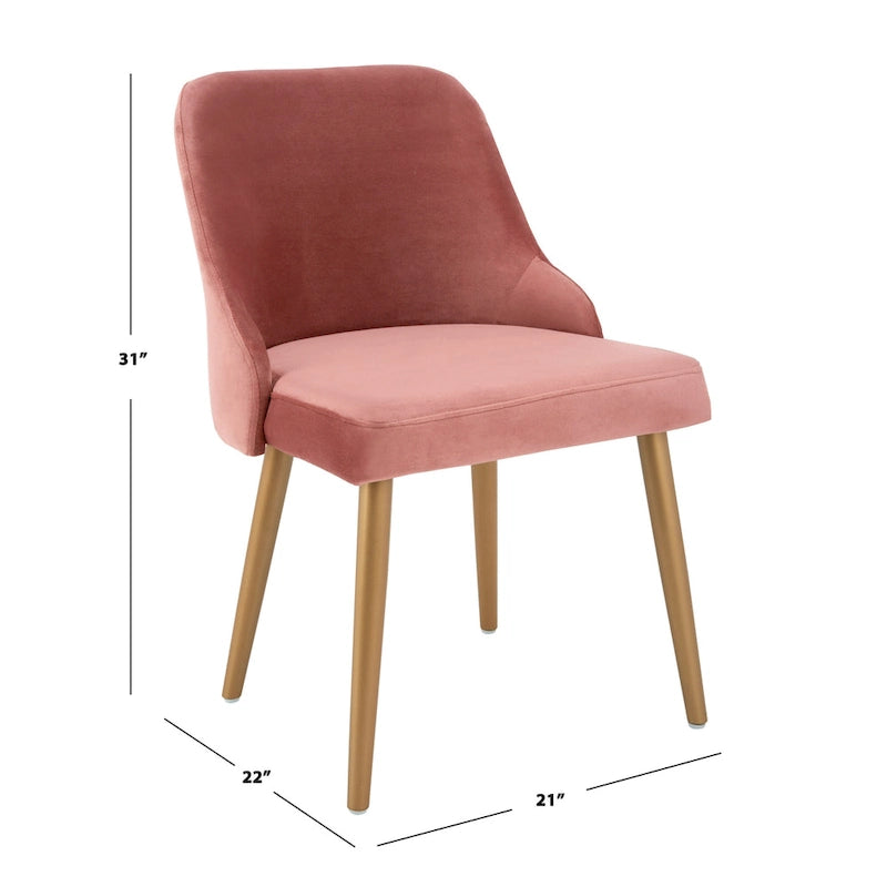 Chaise de salle à manger rembourrée Nobie 18.3 - Gris / Or (Lot de 2) - 21 x 22 x 31 - 21L x 22P x 31H