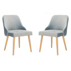 Chaise de salle à manger rembourrée Nobie 18.3 - Gris / Or (Lot de 2) - 21 x 22 x 31 - 21L x 22P x 31H