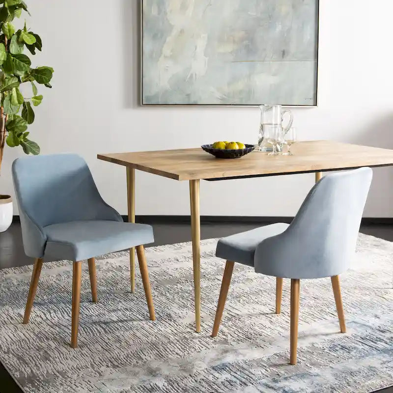 Chaise de salle à manger rembourrée Nobie 18.3 - Gris / Or (Lot de 2) - 21 x 22 x 31 - 21L x 22P x 31H