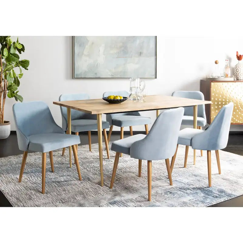Chaise de salle à manger rembourrée Nobie 18.3 - Gris / Or (Lot de 2) - 21 x 22 x 31 - 21L x 22P x 31H