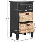 Table d'appoint de rangement à tiroir noir vieilli Helma - 15 x 11,8 x 27,6 - 15 l x 12 P x 26 H