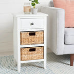 Table d'appoint de rangement à tiroir noir vieilli Helma - 15 x 11,8 x 27,6 - 15 l x 12 P x 26 H