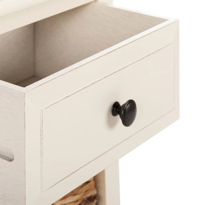Table d'appoint de rangement à tiroir noir vieilli Helma - 15 x 11,8 x 27,6 - 15 l x 12 P x 26 H