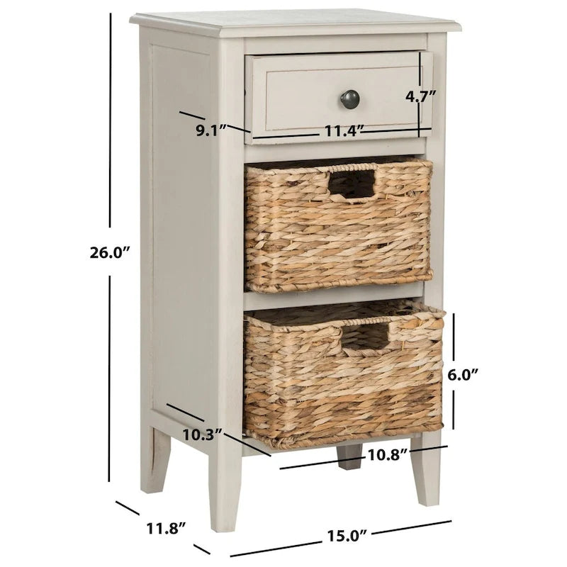 Table d'appoint de rangement à tiroir noir vieilli Helma - 15 x 11,8 x 27,6 - 15 l x 12 P x 26 H