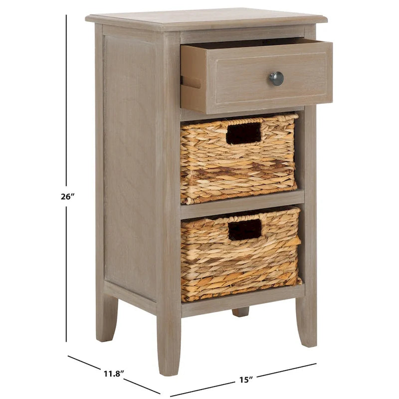Table d'appoint de rangement à tiroir noir vieilli Helma - 15 x 11,8 x 27,6 - 15 l x 12 P x 26 H