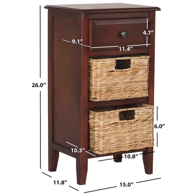 Table d'appoint de rangement à tiroir noir vieilli Helma - 15 x 11,8 x 27,6 - 15 l x 12 P x 26 H