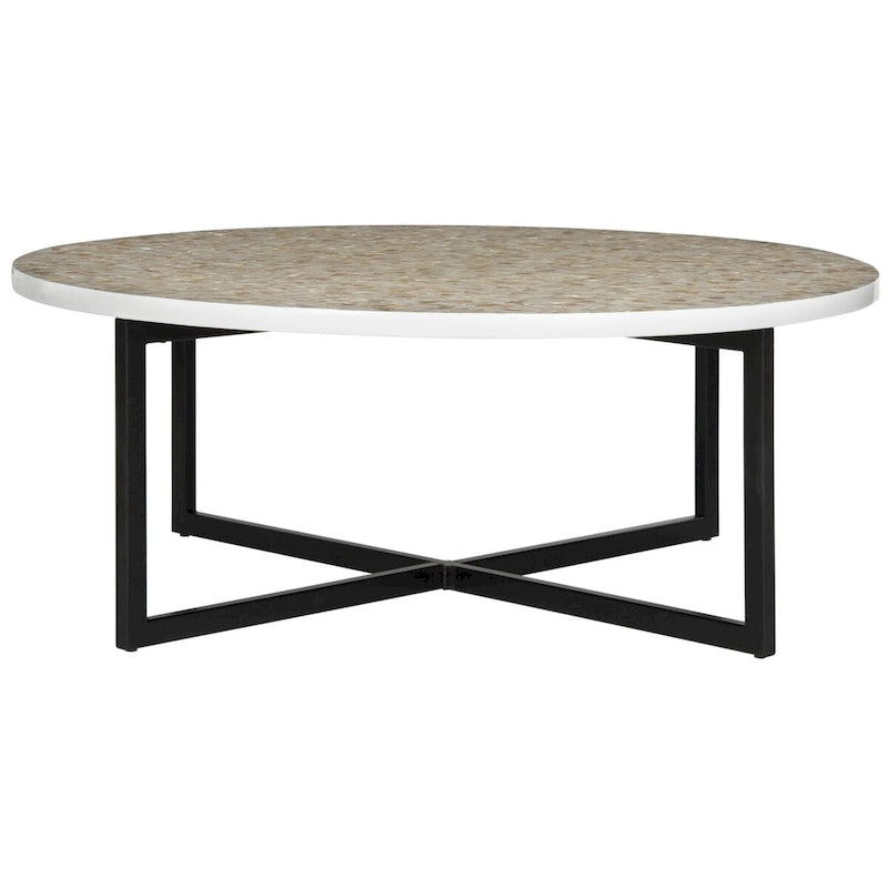 Table basse Marharita crème - 39,8 x 39,8 x 15,4 - 40La x 40P x 15H
