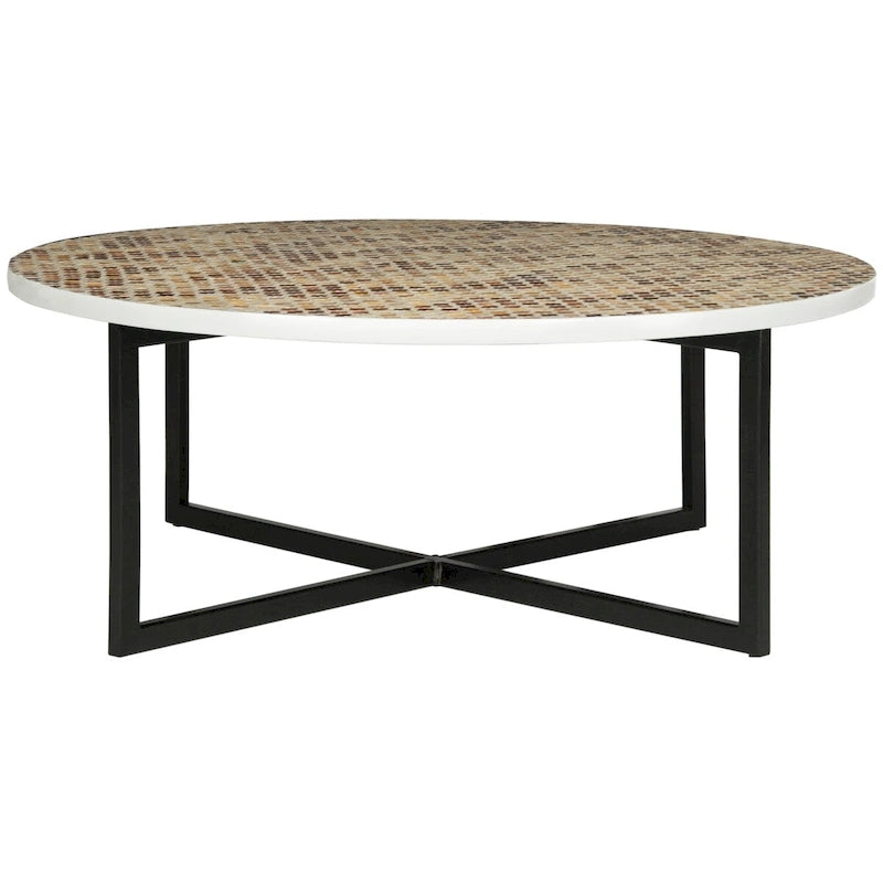 Table basse Marharita crème - 39,8 x 39,8 x 15,4 - 40La x 40P x 15H