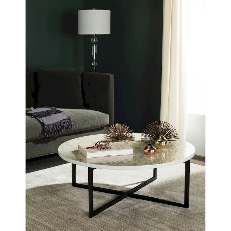 SAFAVIEH Marharita Cream Coffee Table - 39.8 x 39.8 x 15.4 - 40Wx40Dx15H
