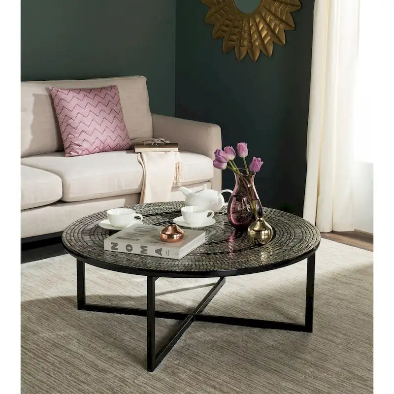 Table basse Marharita crème - 39,8 x 39,8 x 15,4 - 40La x 40P x 15H