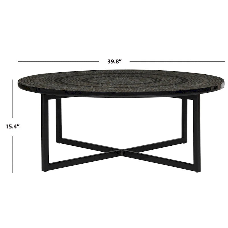 Table basse Marharita crème - 39,8 x 39,8 x 15,4 - 40La x 40P x 15H