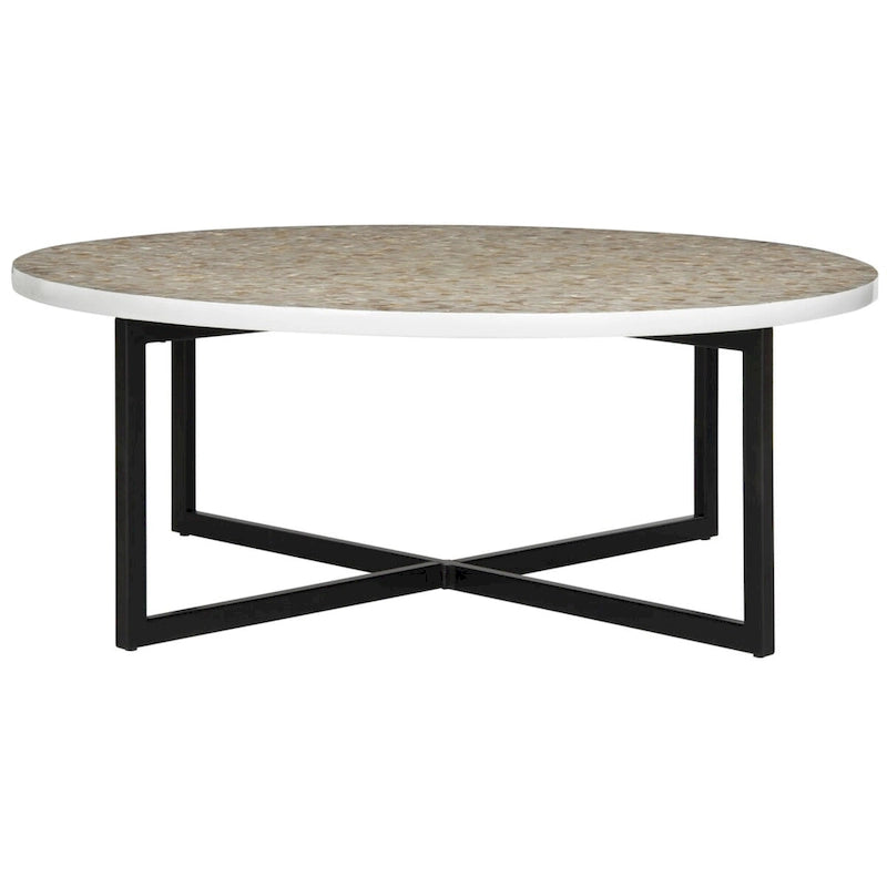 Table basse Marharita crème - 39,8 x 39,8 x 15,4 - 40La x 40P x 15H