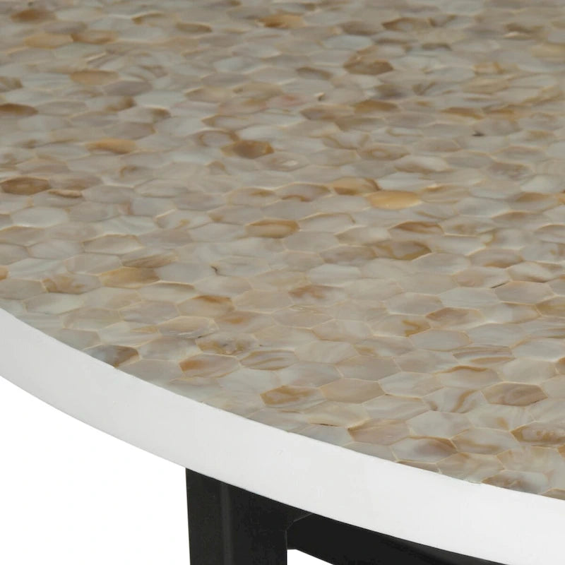 Table basse Marharita crème - 39,8 x 39,8 x 15,4 - 40La x 40P x 15H