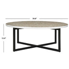 Table basse Marharita crème - 39,8 x 39,8 x 15,4 - 40La x 40P x 15H