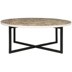 Table basse Marharita crème - 39,8 x 39,8 x 15,4 - 40La x 40P x 15H