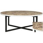Table basse Marharita crème - 39,8 x 39,8 x 15,4 - 40La x 40P x 15H