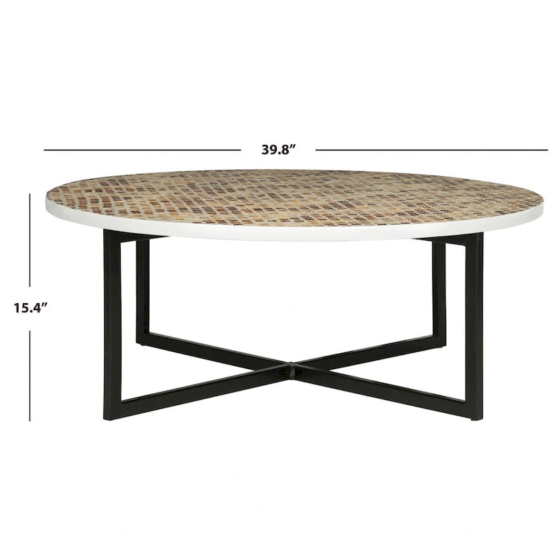 Table basse Marharita crème - 39,8 x 39,8 x 15,4 - 40La x 40P x 15H