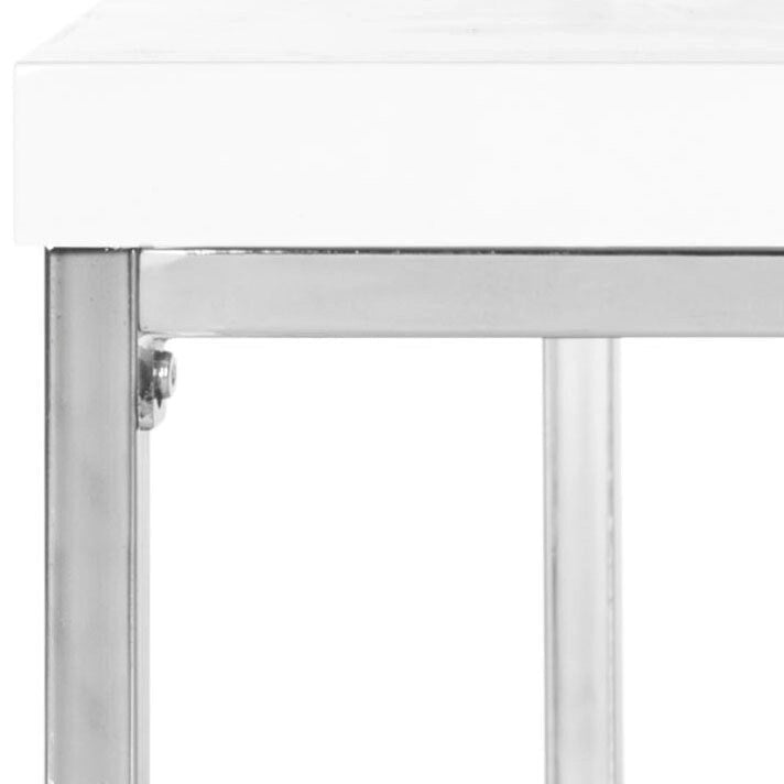 Table basse Bettylou Blanc/Chrome laqué - 89,9 L x 89,9 P x 39,9 H cm