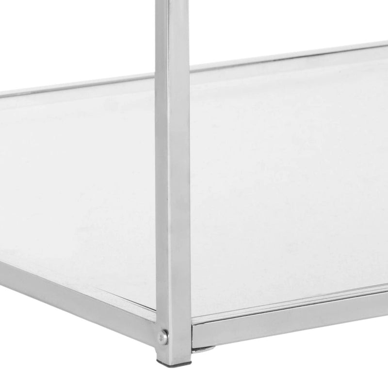 Table basse Bettylou Blanc/Chrome laqué - 89,9 L x 89,9 P x 39,9 H cm