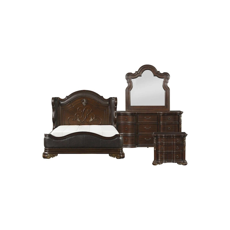 Ensemble de chambre à coucher traditionnel Helmer 6 pièces Highlands Cherry avec panneaux